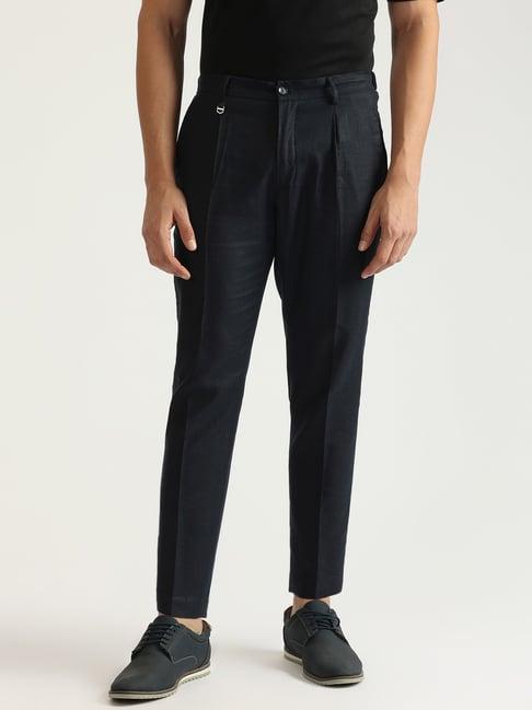 antony morato navy carrot fit trousers