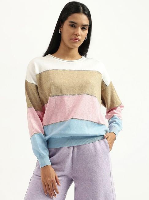 united colors of benetton multicolored color-block sweatshirt