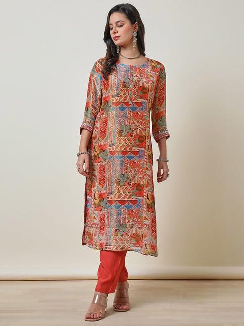 soch multicolor printed kurta pant set