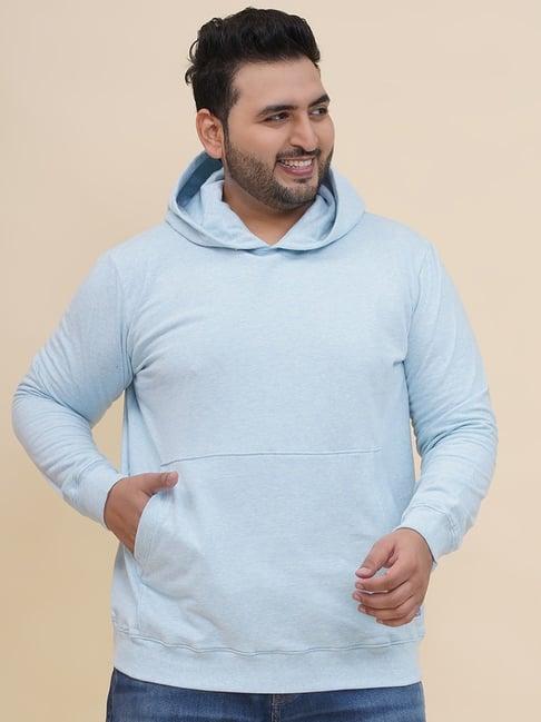 john pride blue regular fit hooded sweatshirt