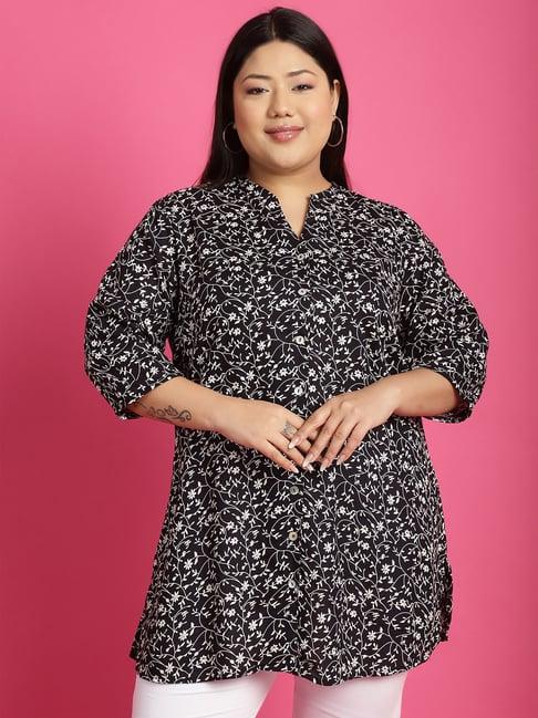 therebelinme black floral print shirt