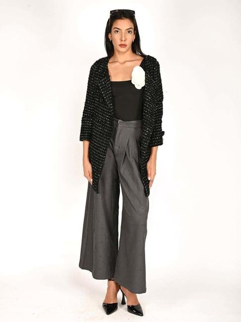 odette black self pattern jacket