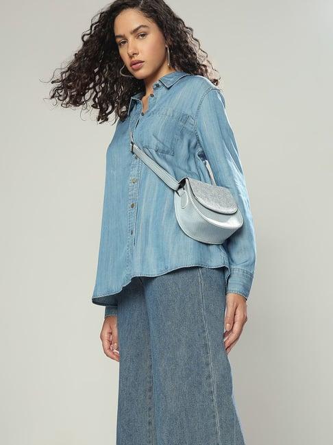 vero moda light blue shirt