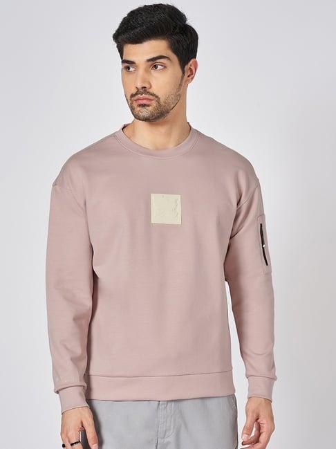 street 808 by pantaloons pink loose fit printed sweatshirt