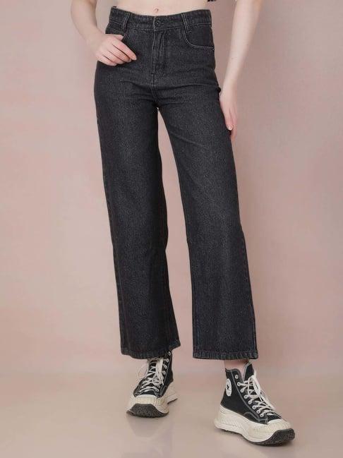 crimsoune club black cotton mid rise jeans