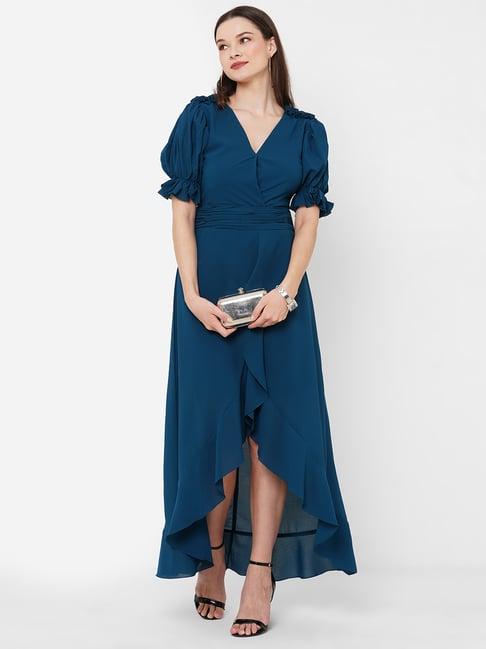 mish blue wrap dress