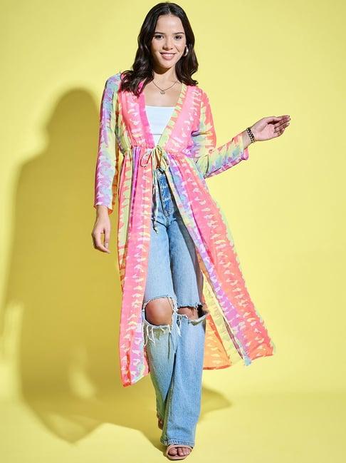 anvi be yourself multicolor tie-dye long shrug