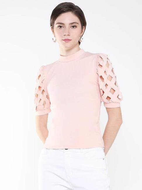 showoff peach regular fit top