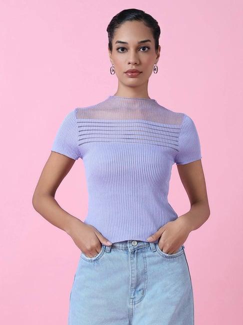 showoff lavender regular fit top