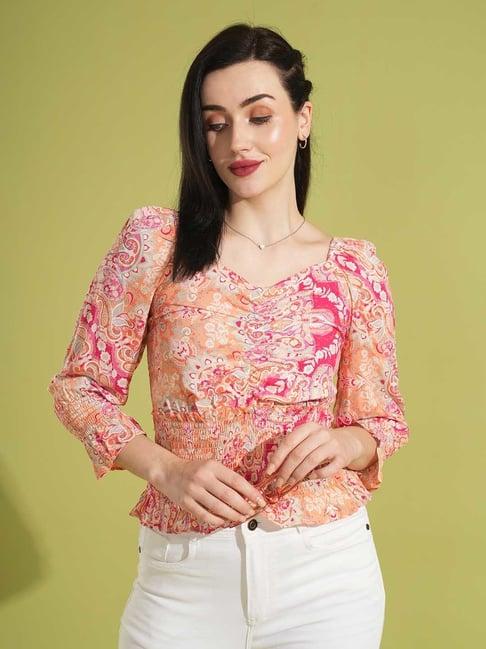 globus pink paisley print top