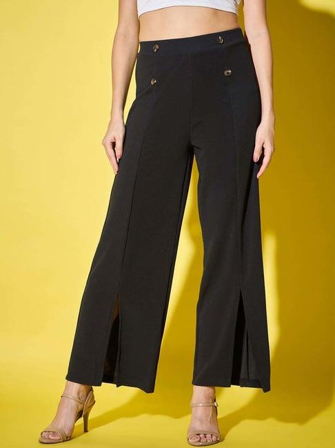 buynewtrend black high rise palazzos