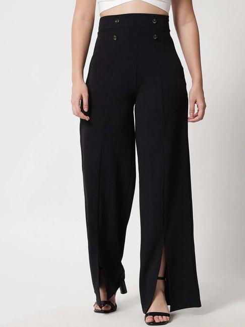 buynewtrend black high rise palazzos