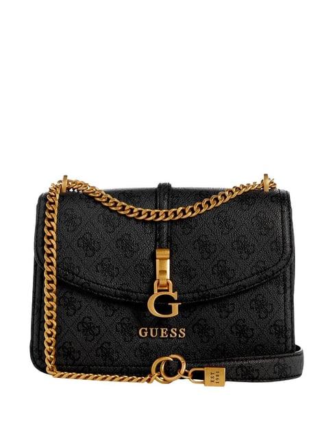 guess black logo sling handbag