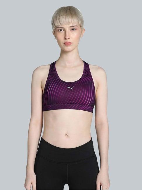 puma purple printed sports bra