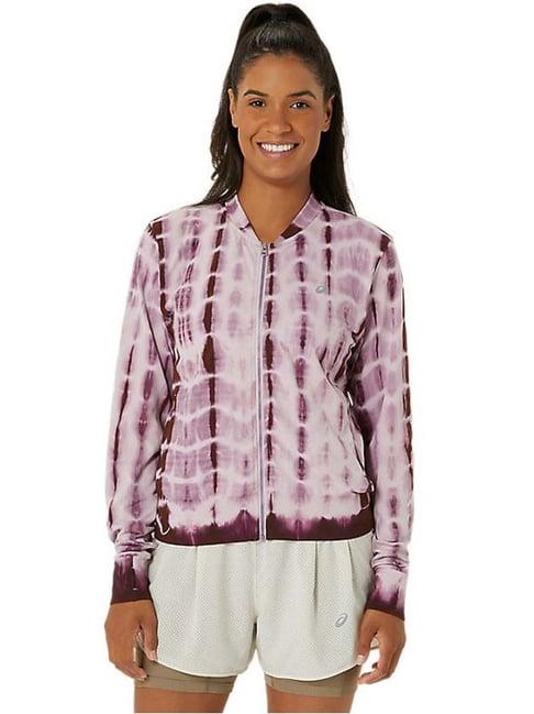 asics purple printed sports jacket