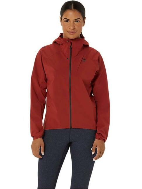 asics red plain sports jacket