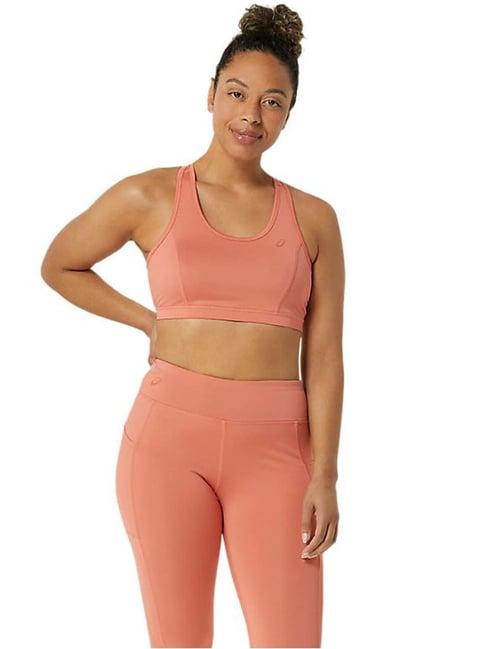 asics pink plain sports bra