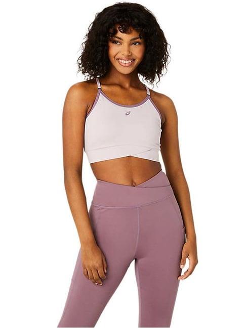 asics pink plain sports bra