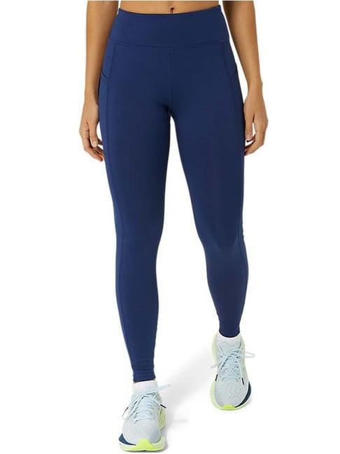 asics blue mid rise sports tights