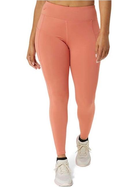 asics pink mid rise sports tights