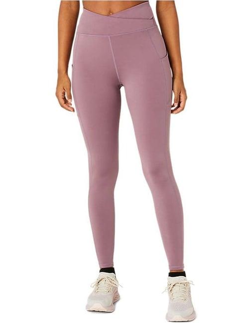 asics purple mid rise sports tights