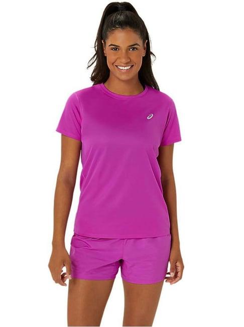 asics purple plain sports t-shirt