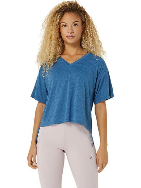 asics blue plain sports t-shirt