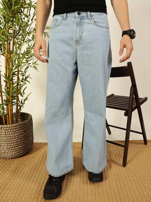 thomas scott light blue cotton loose fit jeans