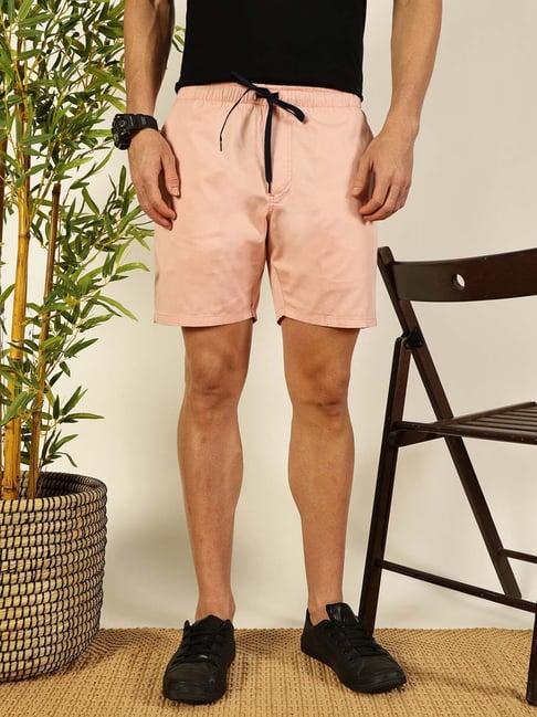 thomas scott peach cotton regular fit shorts