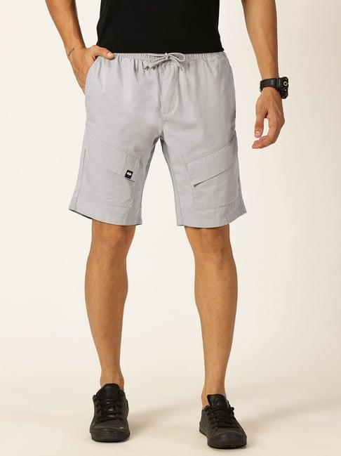 thomas scott grey cotton regular fit shorts