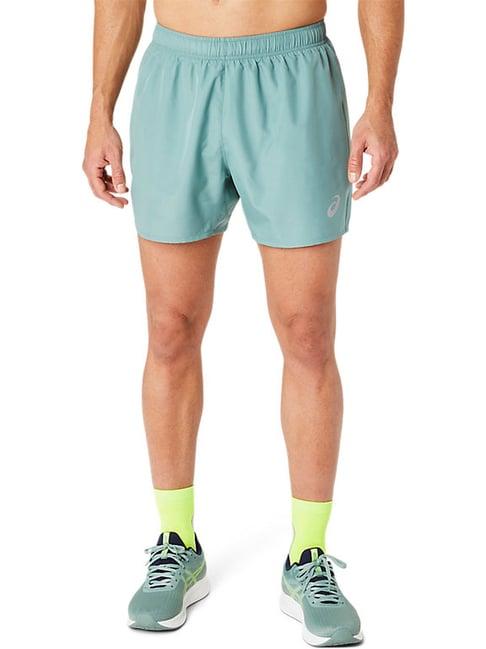 asics green regular fit sports shorts