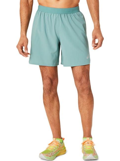 asics green regular fit sports shorts