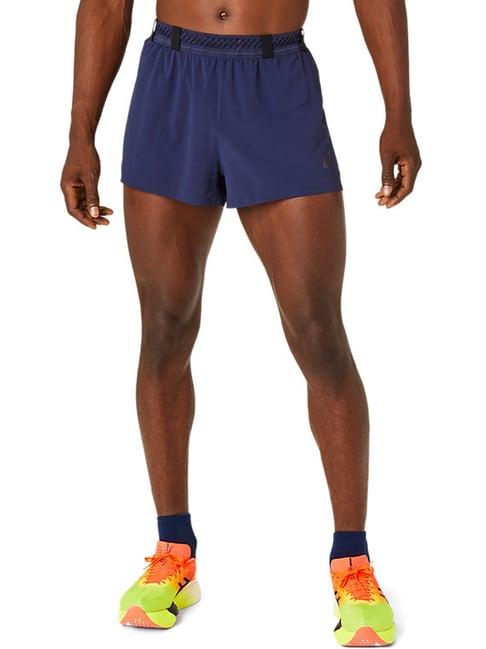 asics navy regular fit texture sports shorts