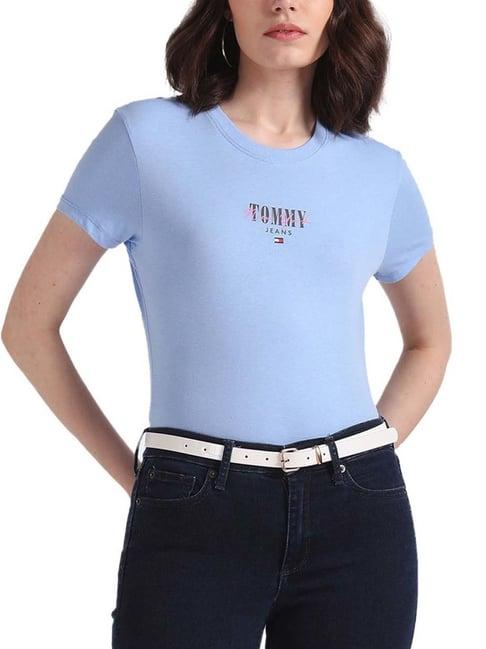 tommy hilfiger moderate blue logo slim fit t-shirt