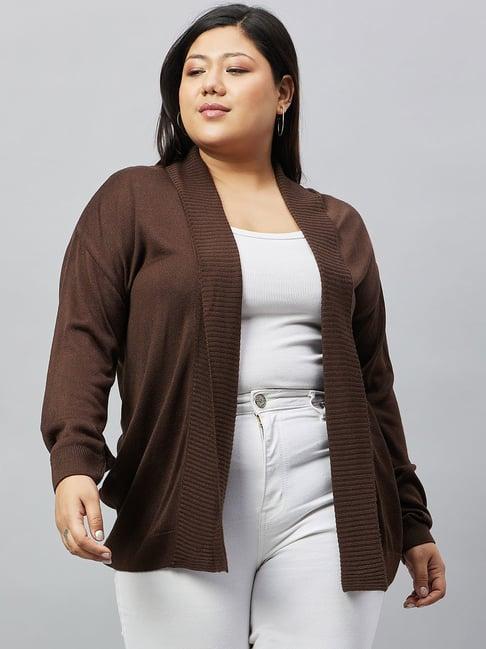 club york brown plus size shrug