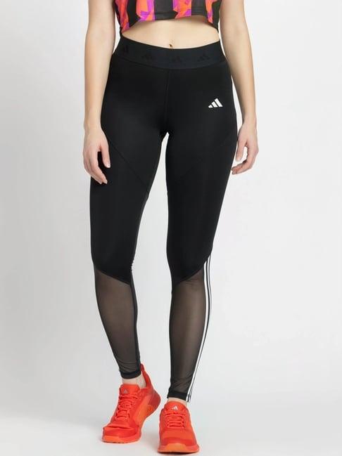 adidas black striped sports tights