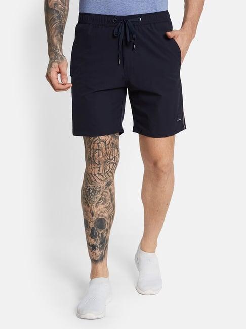 octave navy cotton regular fit sports shorts