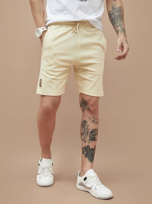 smileyworld beige cotton regular fit shorts