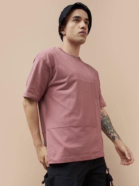 bossini pink cotton regular fit t-shirt