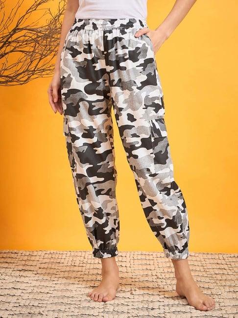 the kaftan company grey cotton printed lounge pants