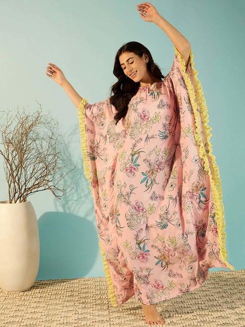 the kaftan company pink printed kaftan