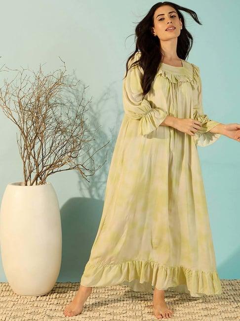 the kaftan company yellow ombre print nighty