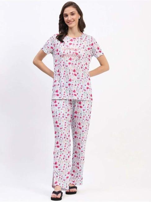 madame m secret blue printed t-shirt pyjamas set