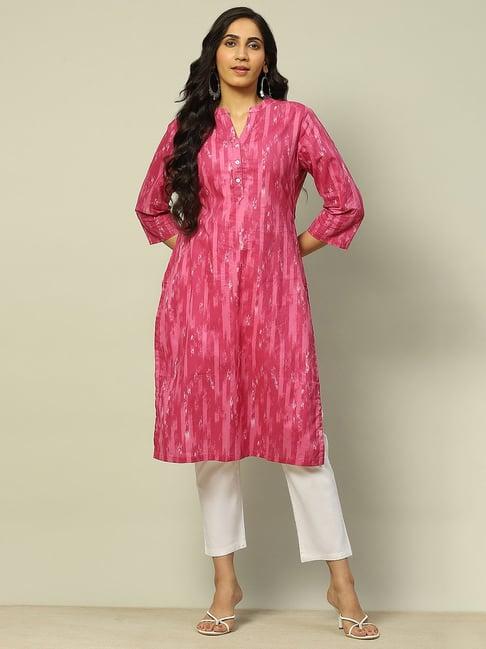 rangriti plum printed straight kurta