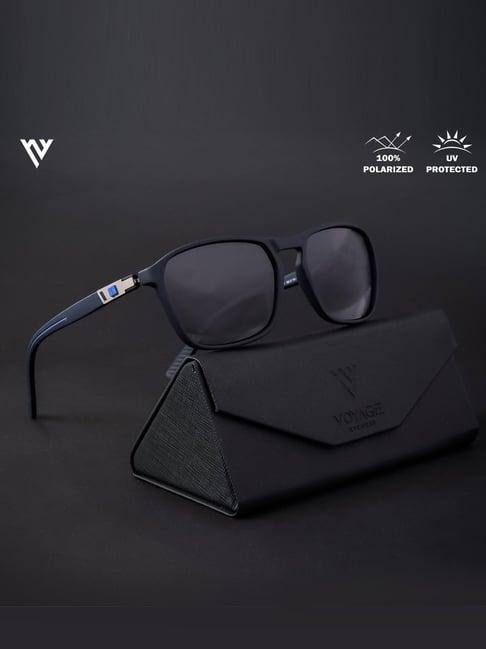 voyage black wayfarer polarised and uv protected lens unisex sunglasses