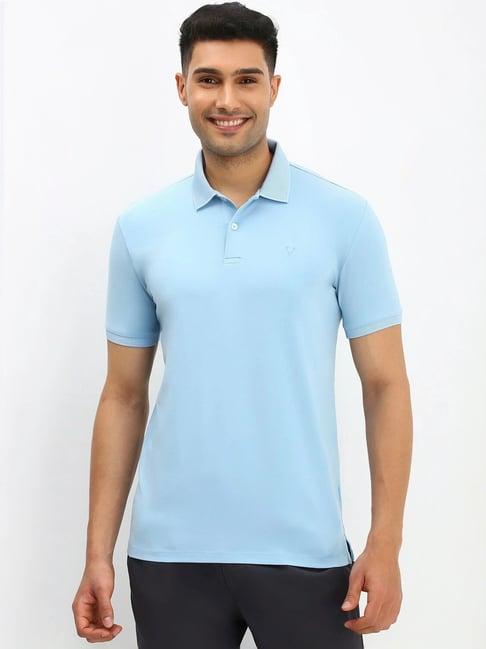 allen solly blue cotton regular fit polo t-shirt