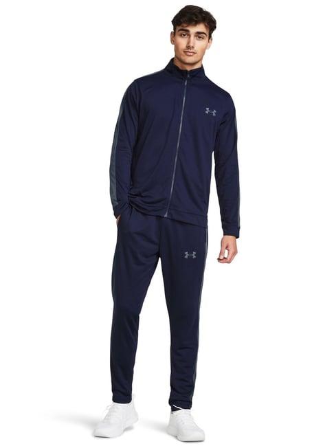 under armour blue slim fit striped tracksuit