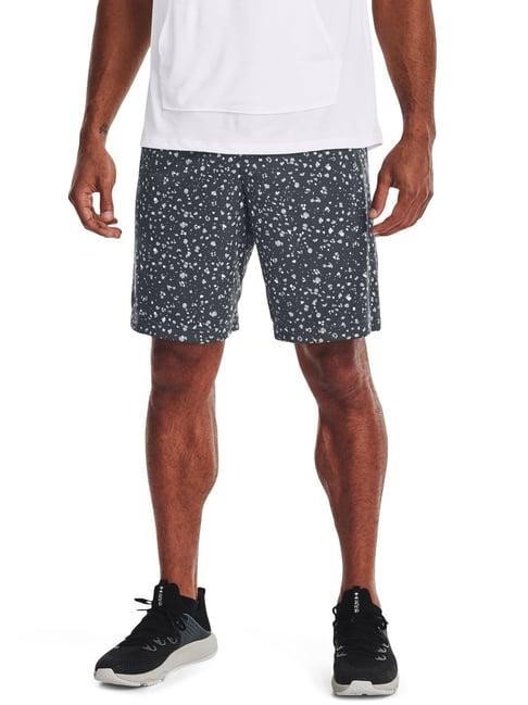 under armour grey loose fit printed sports shorts