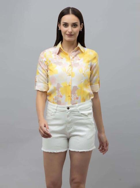 purys yellow floral print shirt