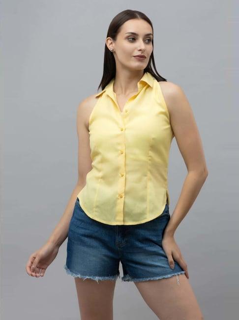 purys yellow regular fit shirt